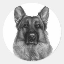 Rikko, German Shepherd Round Stickers
