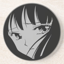 Rina Silver Manga Girl Drink Coasters