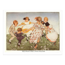 Ring A-Round a Rosie Nursery Rhyme - Postcard