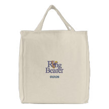 Ring Bearer Teddy Bear Canvas Bags