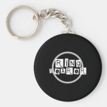 Ring Bearer White on Black Keychain