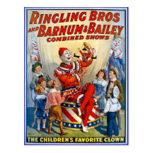 Ringling Brothers & Barnum & Bailey Vintage Clown Post Cards