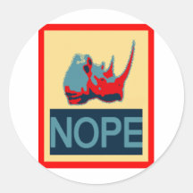 RINO NOPE POSTER ROUND STICKERS
