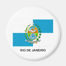 Rio de Janeiro, Brazil Flag Refrigerator Magnets