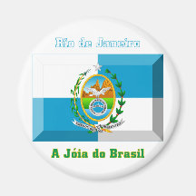 Rio de Janeiro Flag Gem Fridge Magnet