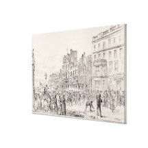Riots in the West End of London Stretched Canvas Print