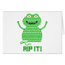 Rip It! Vector Crochet Frog Card