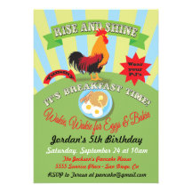 Rise and Shine Breakfast Birthday Party Invitation