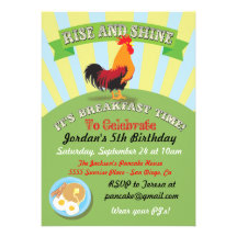 Rise and Shine Breakfast Birthday Party Invitation