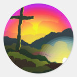 RISEN ROUND STICKERS