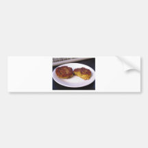 Risotto Cakes On Plate Bumper Stickers