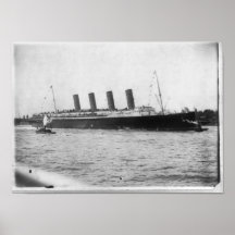 RMS LUSITANIA Maiden Voyage 1907 in New York Posters