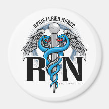 RN Caduceus Blue Fridge Magnet