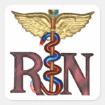 RN Caduceus Square Stickers