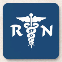 RN Medical Symbol Beverage Coasters
