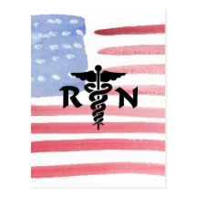 RN Medical Symbol Postcards