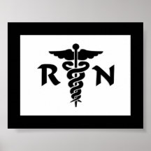 RN Nurses and Medical Symbol Poster
