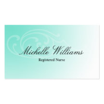 RN Registered Nurse Aqua Business Cards