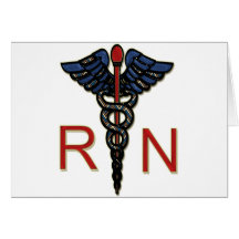 RN With Caduceus Greeting Cards