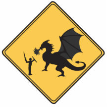 Road Sign- Knight & Dragon Cut Out Sculpture