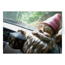 Road Trip Gnome Greeting Card