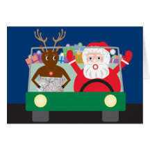Road Trip with Rudolph Greeting Card