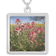 Roadside wildflowers in Texas, spring 4 Personalized Necklace