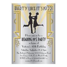 Roaring 20's Art Deco Charleston Party Invitation