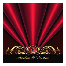 Roaring 20's Red Art Deco Bridal Shower Invitation