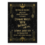 Roaring 20s Twenties Art Deco 50th Birthday Party Custom Invite