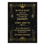 Roaring 20s Twenties Art Deco Engagement Party Custom Announcement