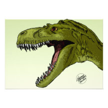 Roaring T-Rex Dinosaur by Geraldo Borges Cards