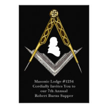 Robert Burns Masonic Supper Invitation