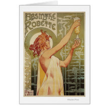 Robette Absinthe Advertisement Poster Greeting Cards