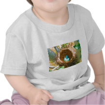 Robin Eggs in a Backyard Tree Nest Tee Shirt