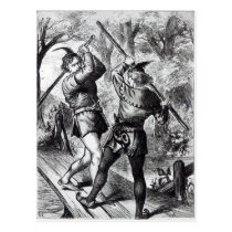 Robin Hood and Little John postcards