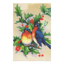 Robins & Holly Christmas Personalised Stationery