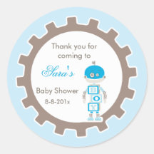 Robot Baby Shower |  Favour Sticker