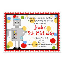 Robot  Birthday Invitation