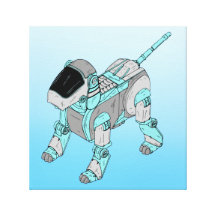 ROBOT DOG Wrapped Canvas Stretched Canvas Prints