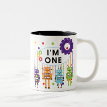 Robot First Birthday Tshirts and Gifts Coffee Mug