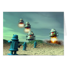 Robot Invasion From Above V2 Card