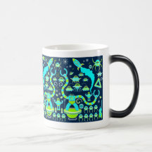 robot invasion street art illustration mug