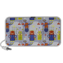 Robot Pattern Laptop Speaker