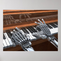Robot playing on the piano posters