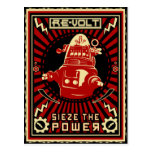 Robot Revolution Red Post Cards