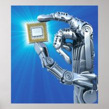 Robot's hand with the CPU Print