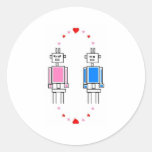 Robots Love Round Sticker