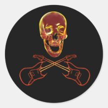 Rock and Roll Skull Stickers