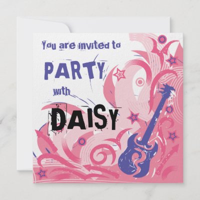 Guitar Party Invitations